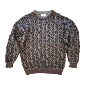 Vintage Idea Uomo Italian Made Mohair Blend Paisley Coogi Sweater, Medium